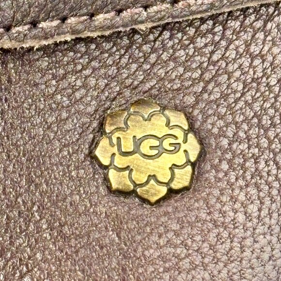 UGG Brown Ankle Booties with Chunky Heel and Buckle Details - Picture 12 of 16